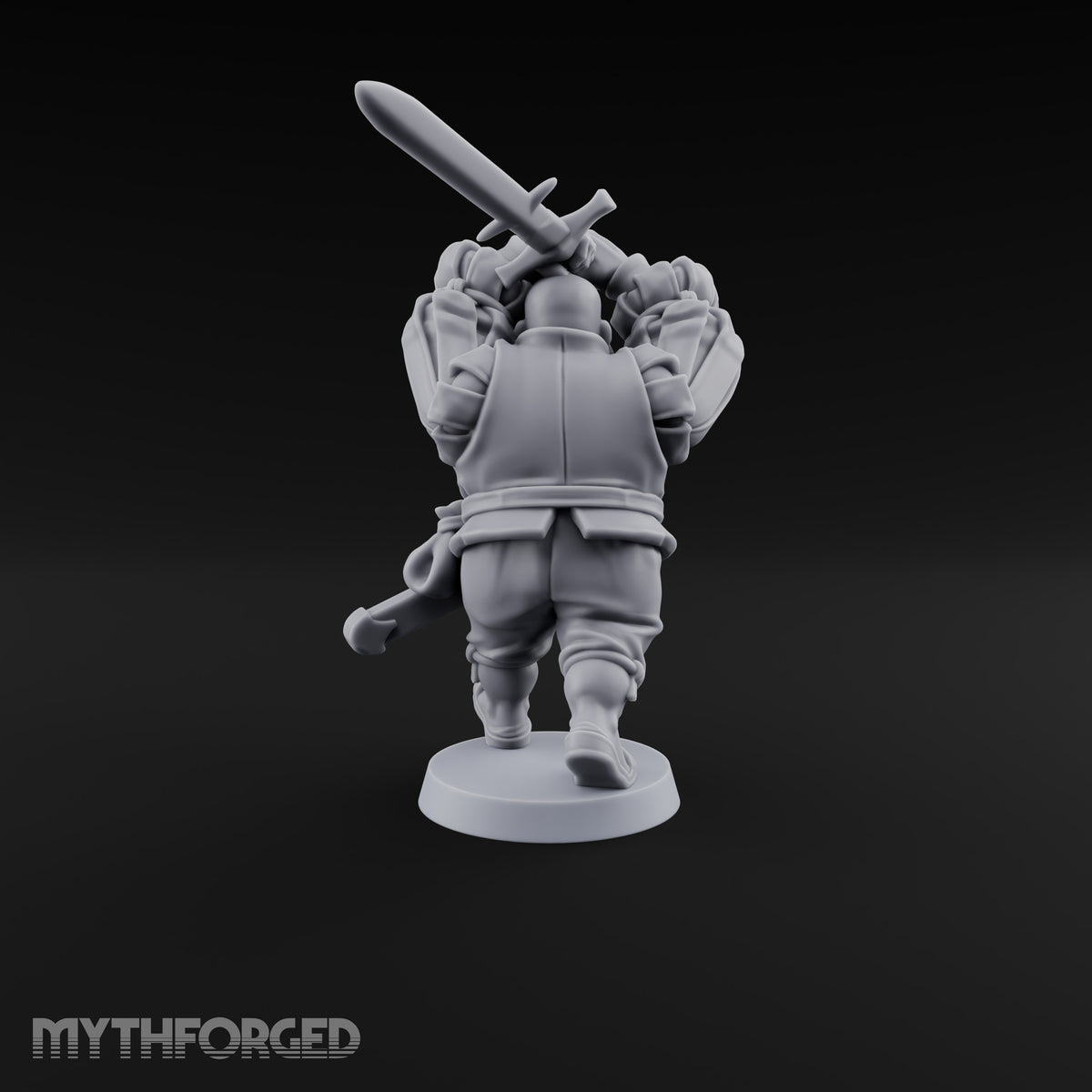 Shouldering Steel Ogre Zweihander Miniature for Dungeons and Dragons, Pathfinder or other TTRPGs