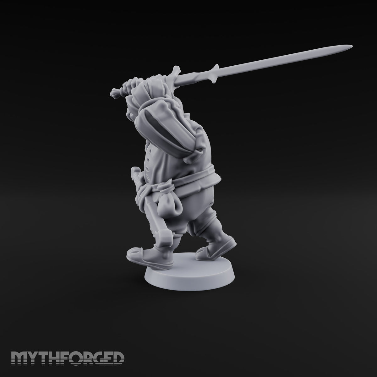 Shouldering Steel Ogre Zweihander Miniature for Dungeons and Dragons, Pathfinder or other TTRPGs
