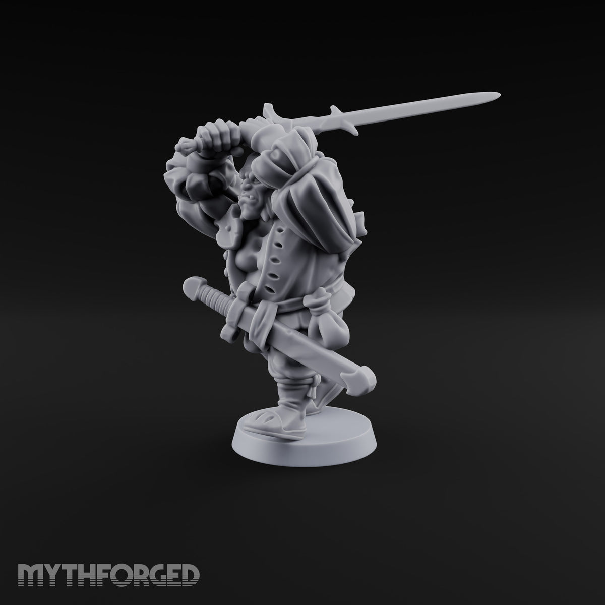 Shouldering Steel Ogre Zweihander Miniature for Dungeons and Dragons, Pathfinder or other TTRPGs