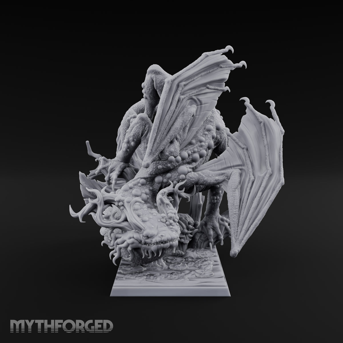 Boil Ridden Plague Dragon Miniature for Dungeons and Dragons, Pathfinder or other TTRPGs