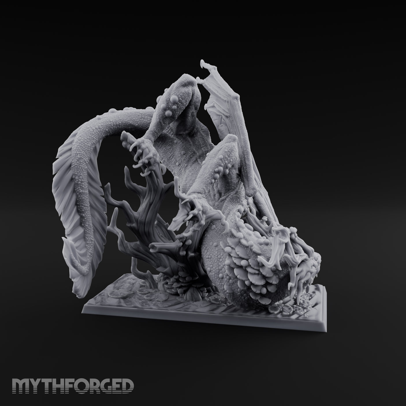 Boil Ridden Plague Dragon Miniature for Dungeons and Dragons, Pathfinder or other TTRPGs
