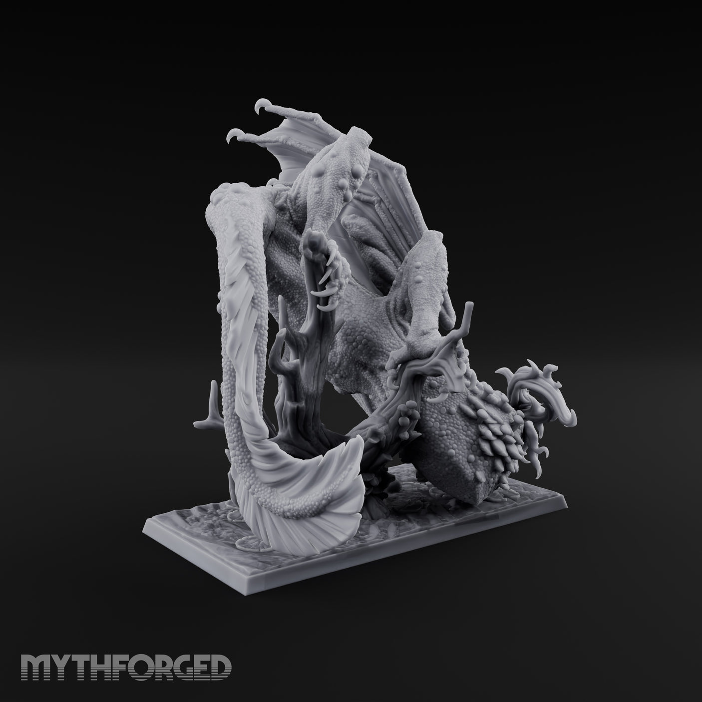 Boil Ridden Plague Dragon Miniature for Dungeons and Dragons, Pathfinder or other TTRPGs