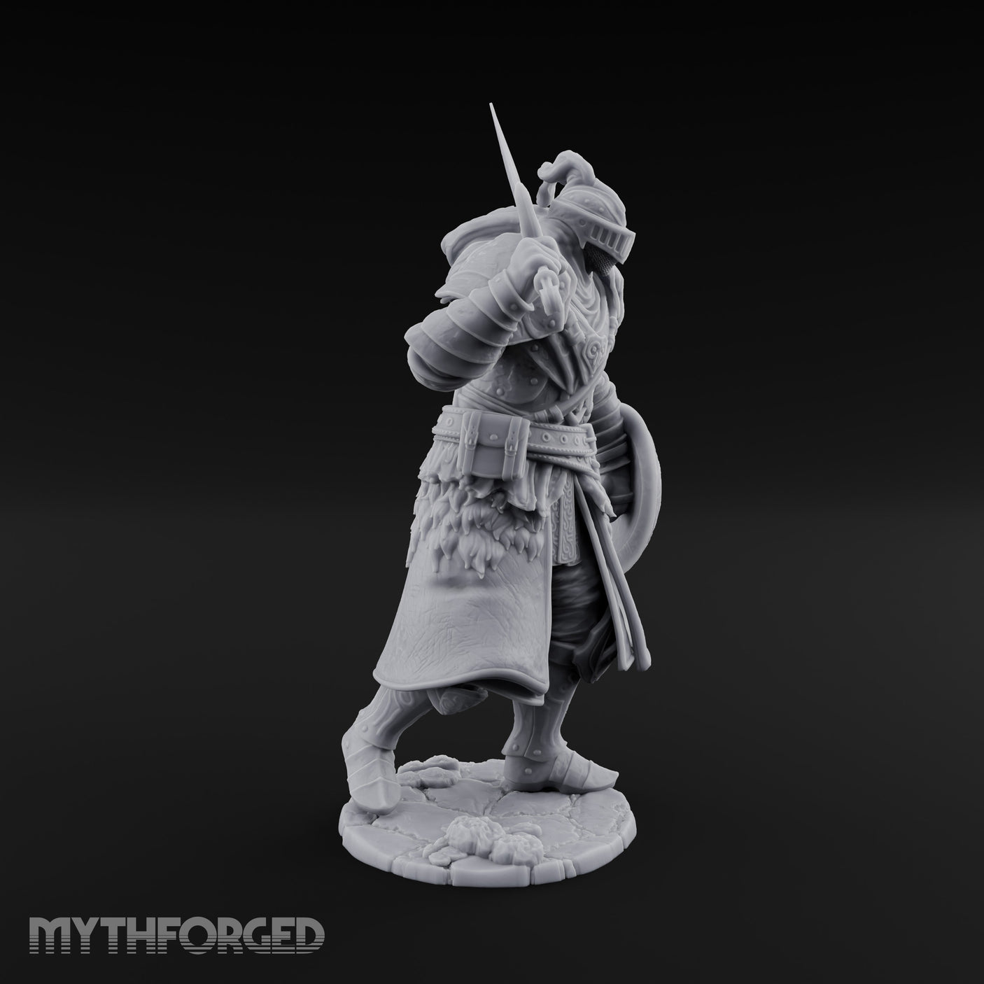 Sword Aloft Cloak Streaming Human Knight Miniature for Dungeons and Dragons, Pathfinder or other TTRPGs