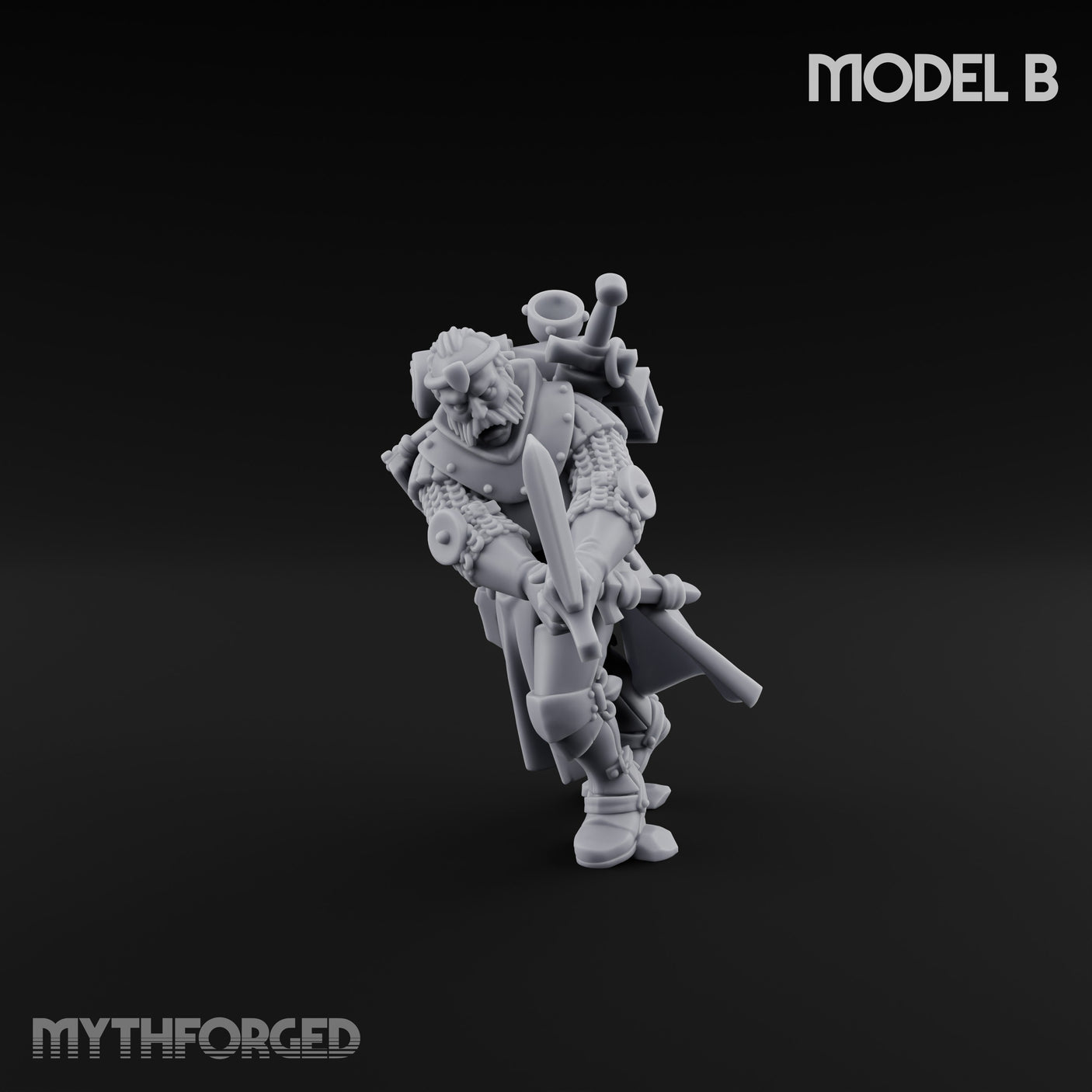 Sword Bearing Pilgrim Human Questing Knight B Miniature for Dungeons and Dragons, Pathfinder or other TTRPGs