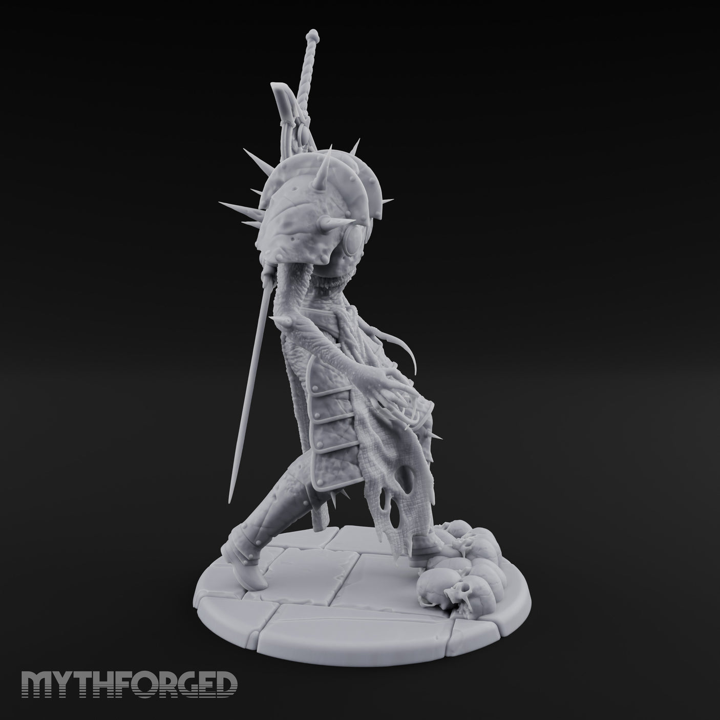 Sword Impaled Striding Skeleton Knight Miniature for Dungeons and Dragons, Pathfinder or other TTRPGs