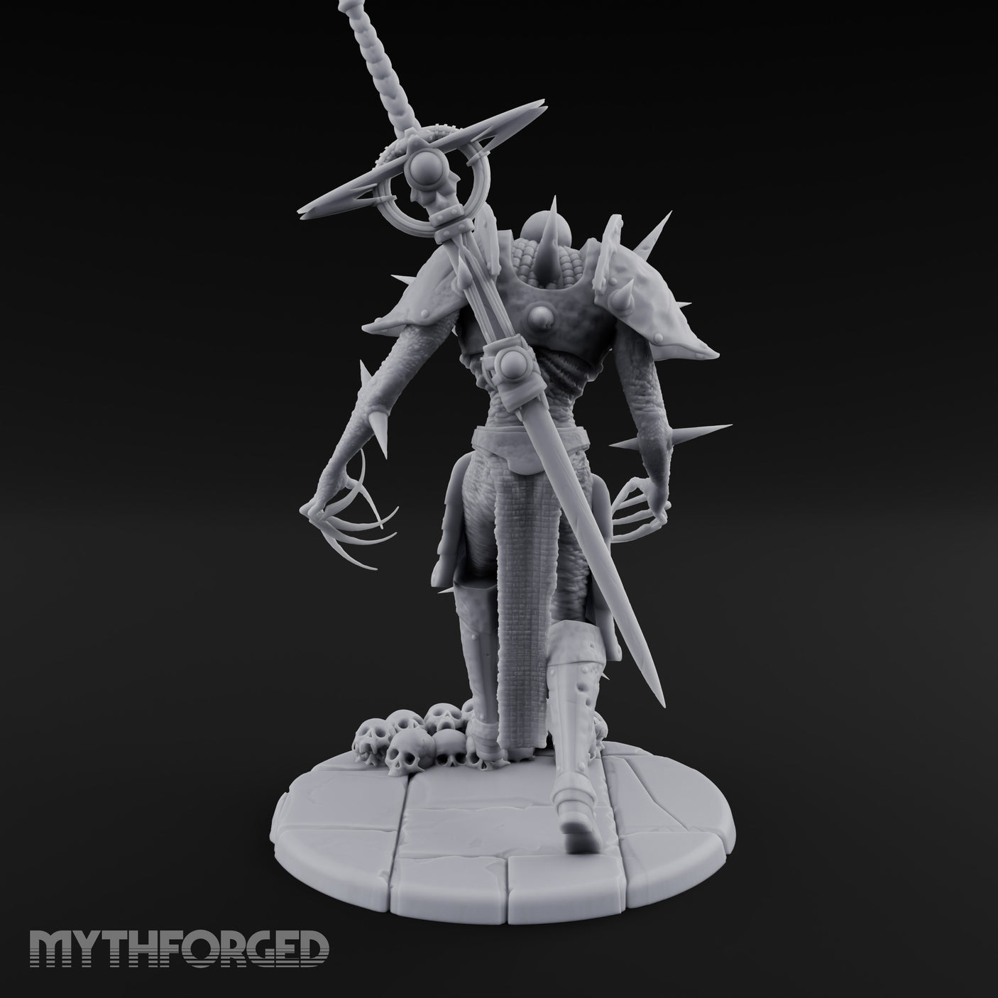 Sword Impaled Striding Skeleton Knight Miniature for Dungeons and Dragons, Pathfinder or other TTRPGs