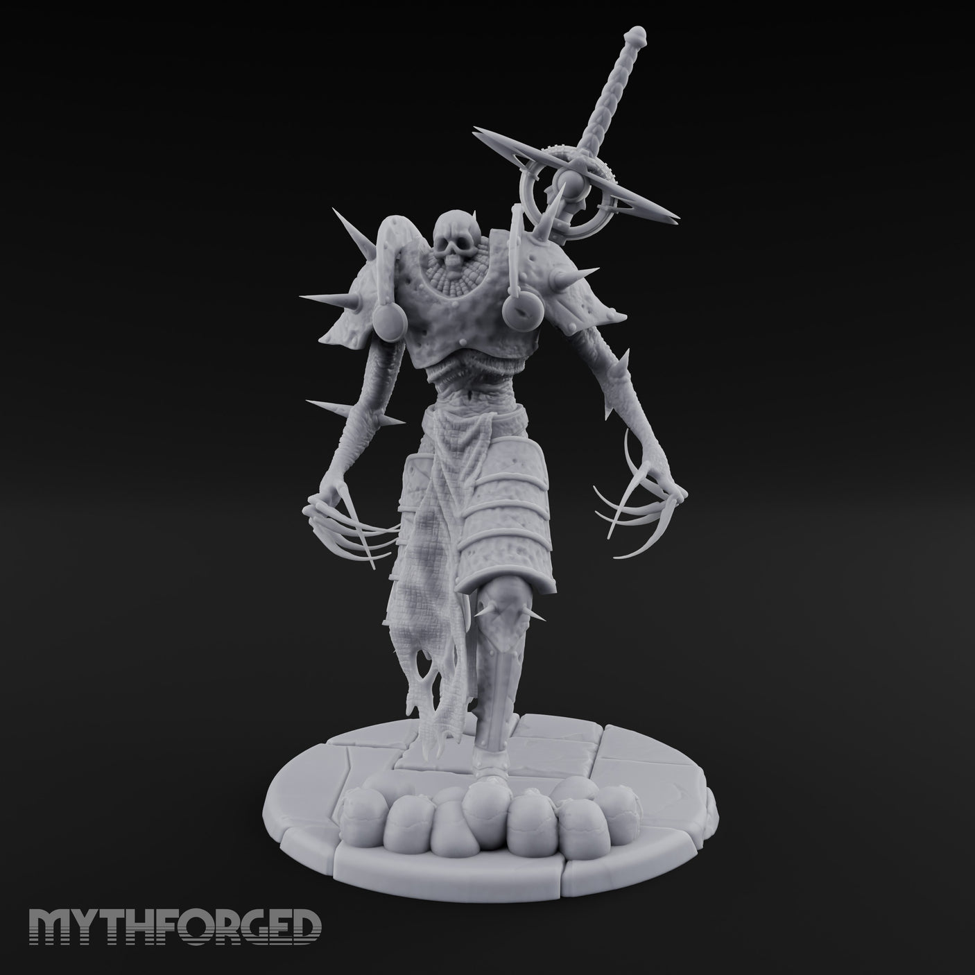 Sword Impaled Striding Skeleton Knight Miniature for Dungeons and Dragons, Pathfinder or other TTRPGs