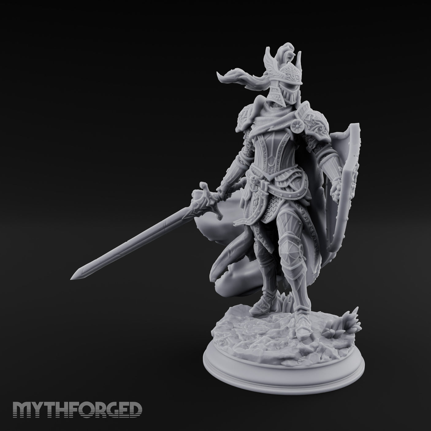 Sword Levelling Shield Bearing Human Knight — 32mm / With
