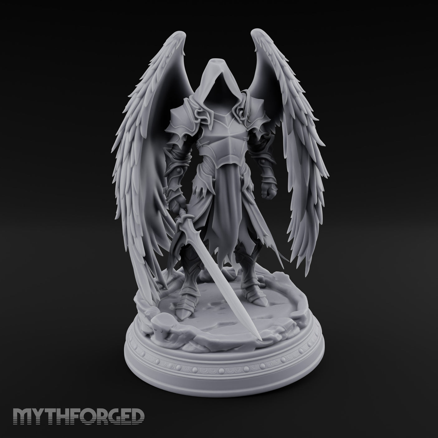 Sword Plunged Down Angel Warrior Miniature for Dungeons and Dragons, Pathfinder or other TTRPGs