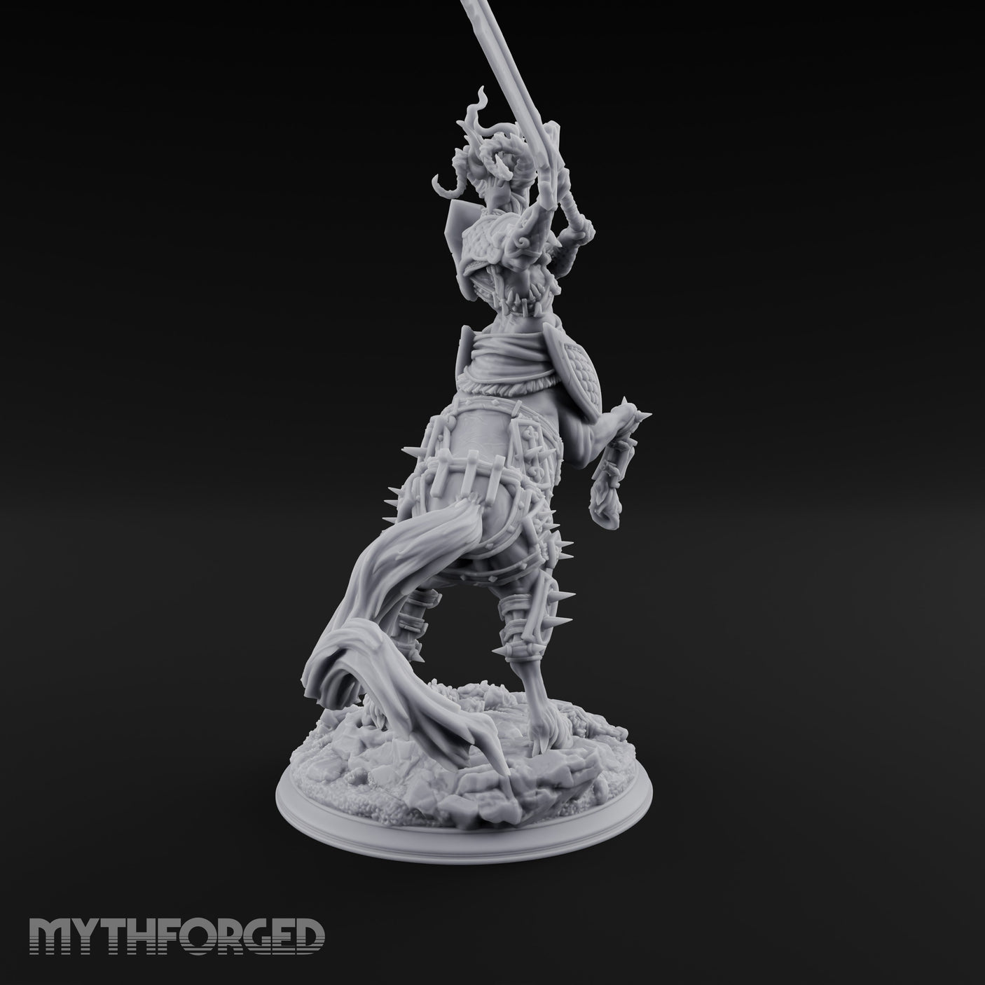Sword Raised Rearing Centaur Warrior Miniature for Dungeons and Dragons, Pathfinder or other TTRPGs