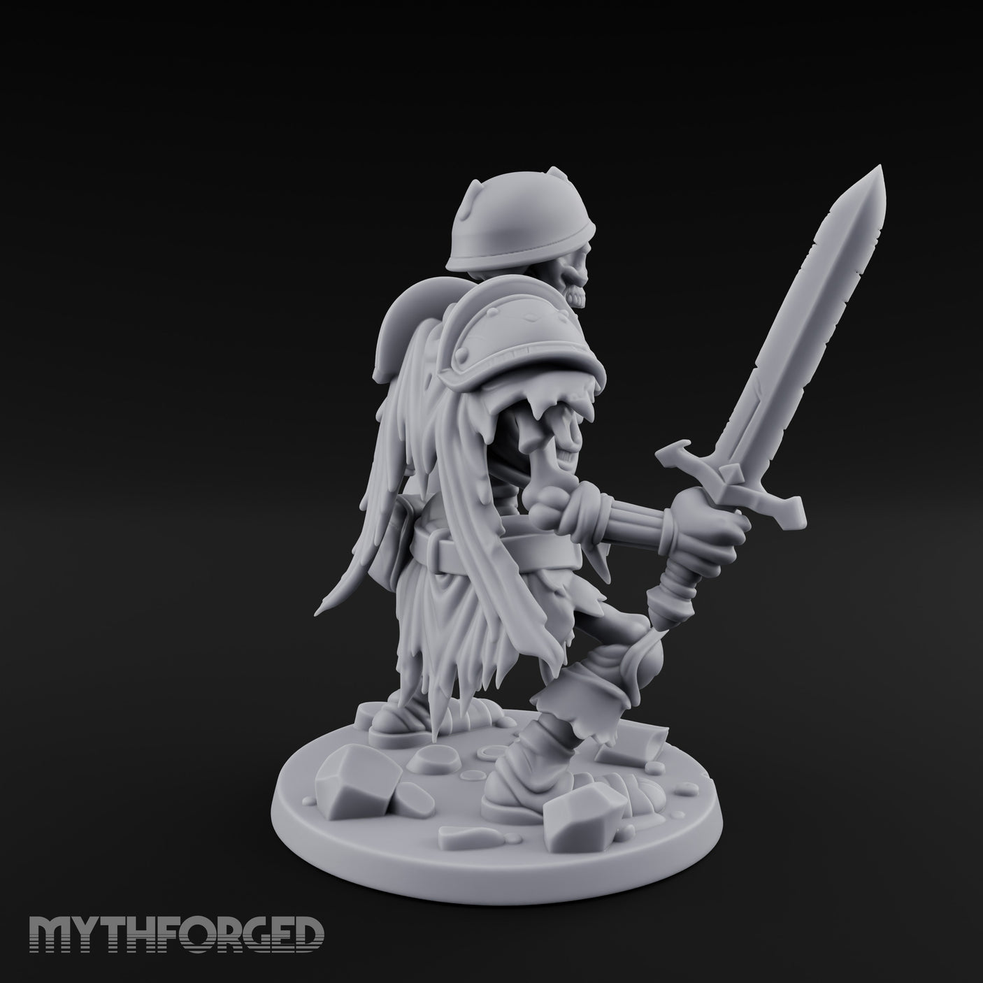 Sword Raising Loot Clutching Skeleton Guard Miniature for Dungeons and Dragons, Pathfinder or other TTRPGs