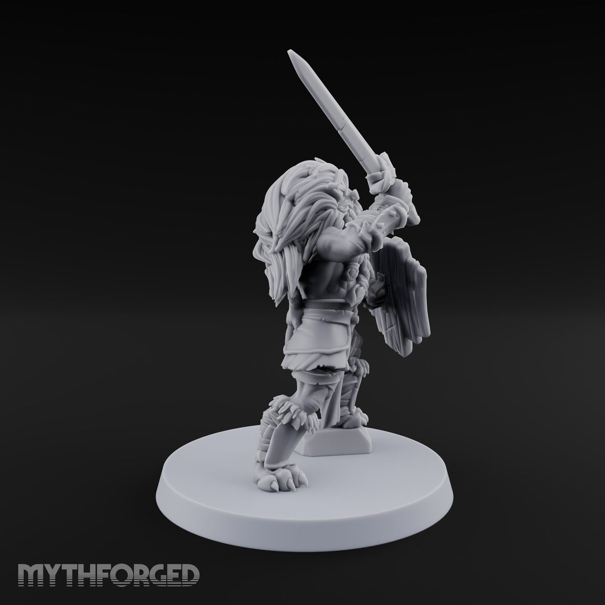 Mane Event Tabaxi Barbarian with Great Axe — Sword and Shield