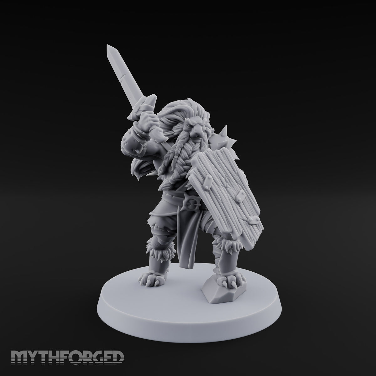 Mane Event Tabaxi Barbarian with Great Axe — Sword and Shield
