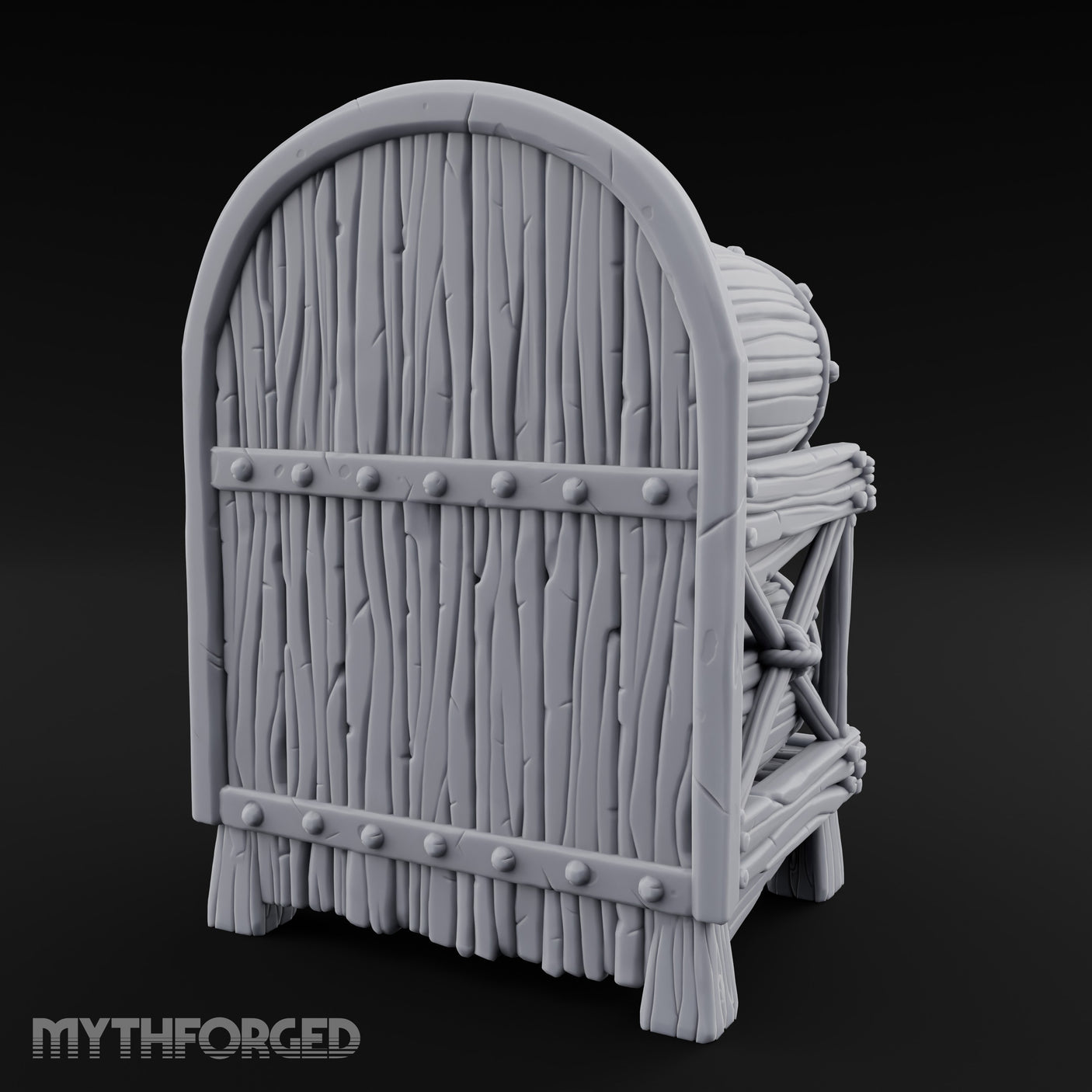 Tap-Fitted Stave-Grained Tavern Barrel Rack Miniature for Dungeons and Dragons, Pathfinder or other TTRPGs