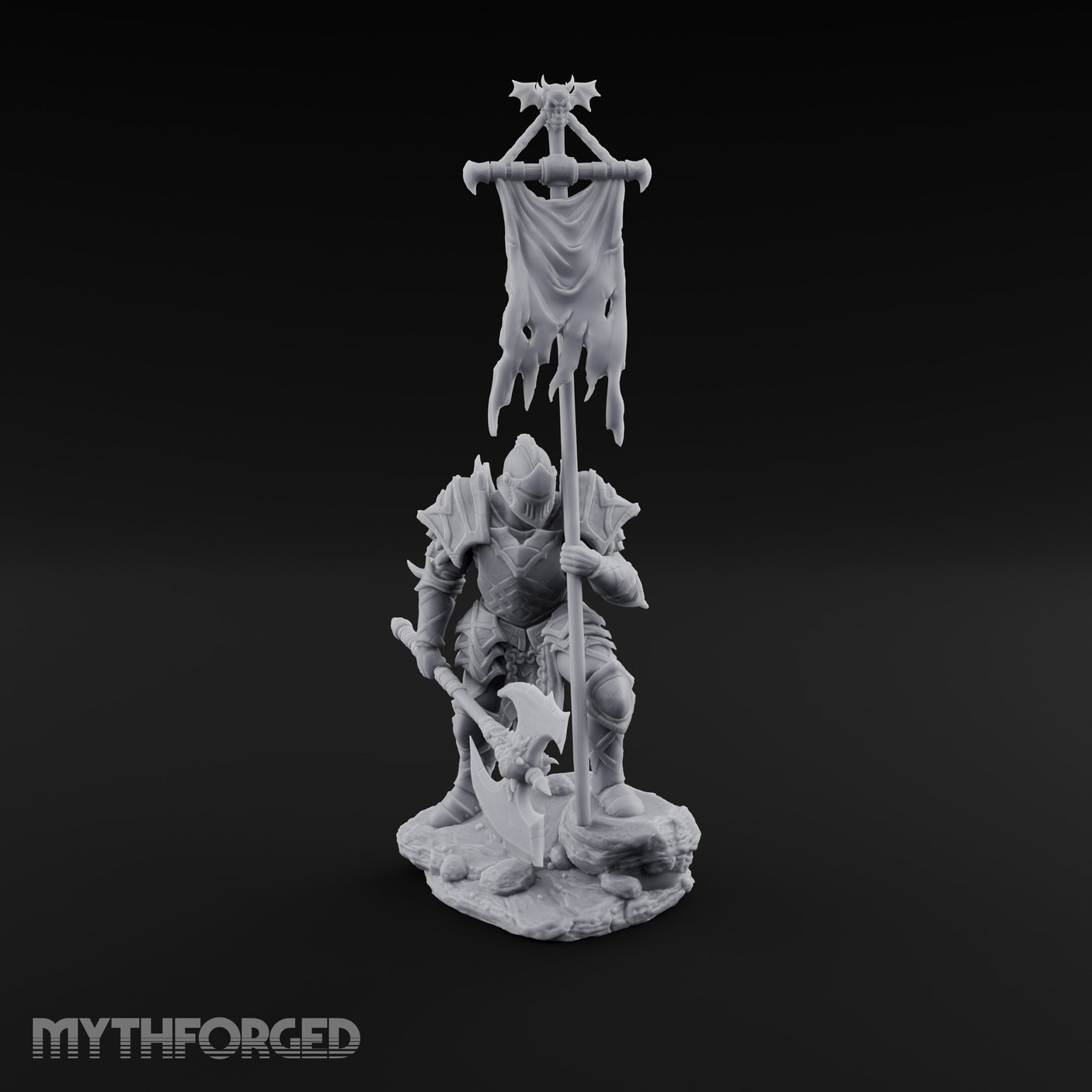 Tattered Banner Planting Orc Warlord Miniature for Dungeons and Dragons, Pathfinder or other TTRPGs