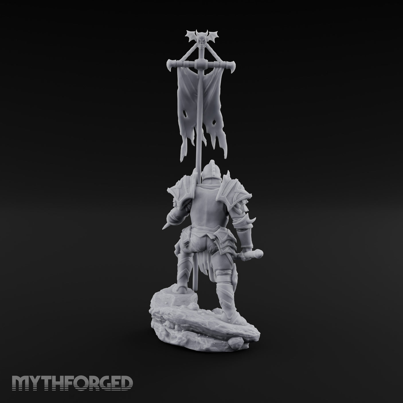 Tattered Banner Planting Orc Warlord Miniature for Dungeons and Dragons, Pathfinder or other TTRPGs