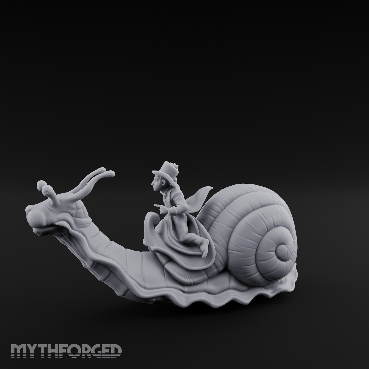 Dapper Snail Rider Halfling Messenger Miniature for Dungeons and Dragons, Pathfinder or other TTRPGs