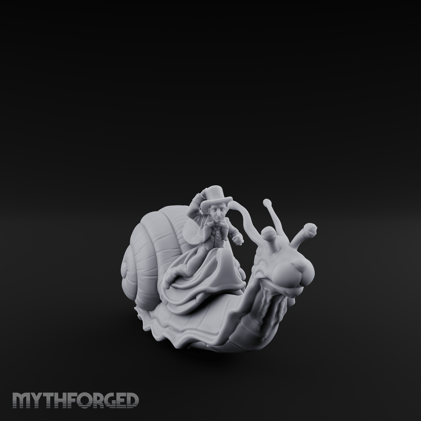 Dapper Snail Rider Halfling Messenger Miniature for Dungeons and Dragons, Pathfinder or other TTRPGs