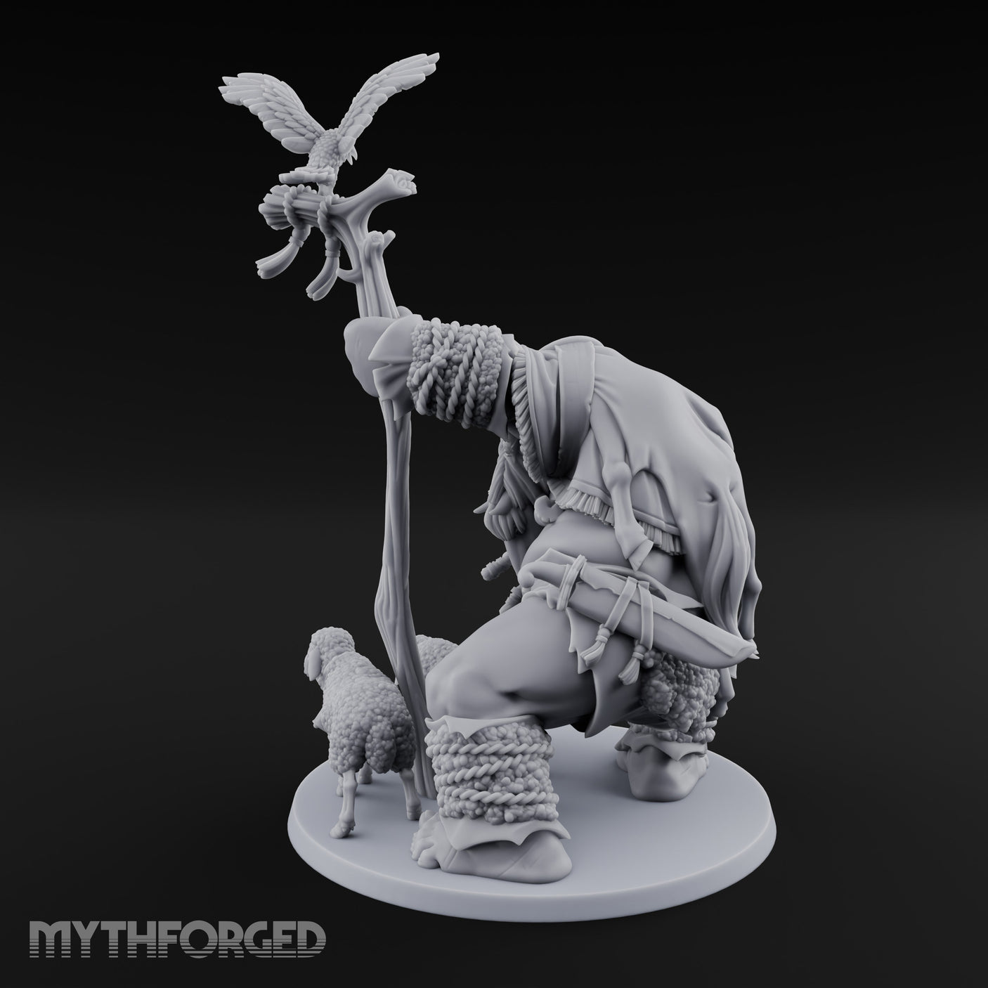 Tending The Flock Cyclops Shepherd Miniature for Dungeons and Dragons, Pathfinder or other TTRPGs
