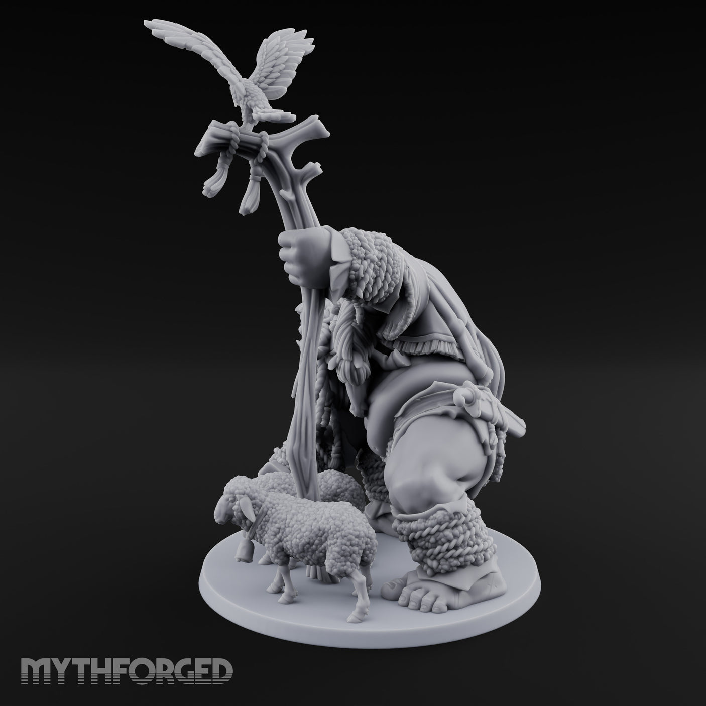 Tending The Flock Cyclops Shepherd Miniature for Dungeons and Dragons, Pathfinder or other TTRPGs