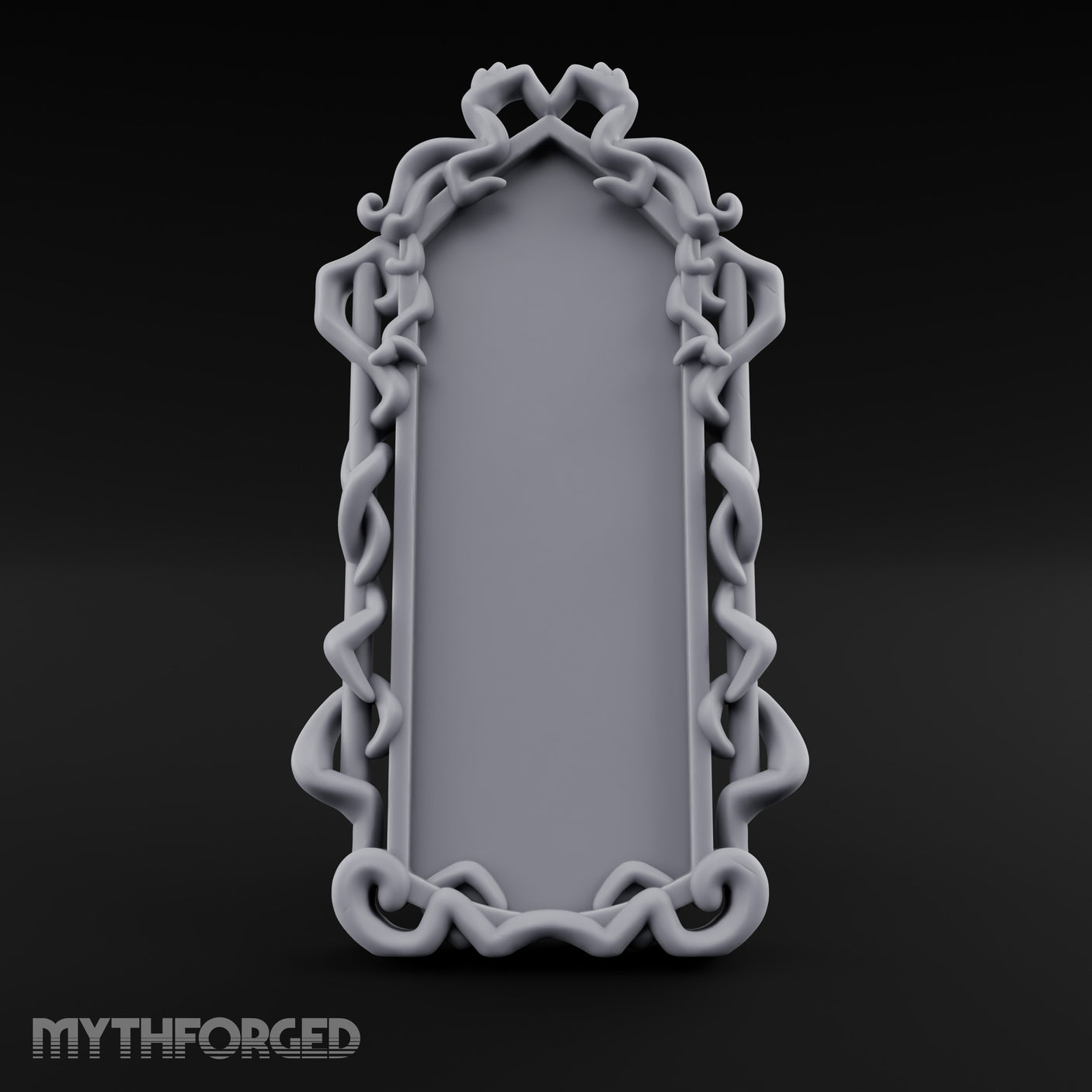 Tentacle-Framed Gothic-Arched Floor Mirror Miniature for Dungeons and Dragons, Pathfinder or other TTRPGs