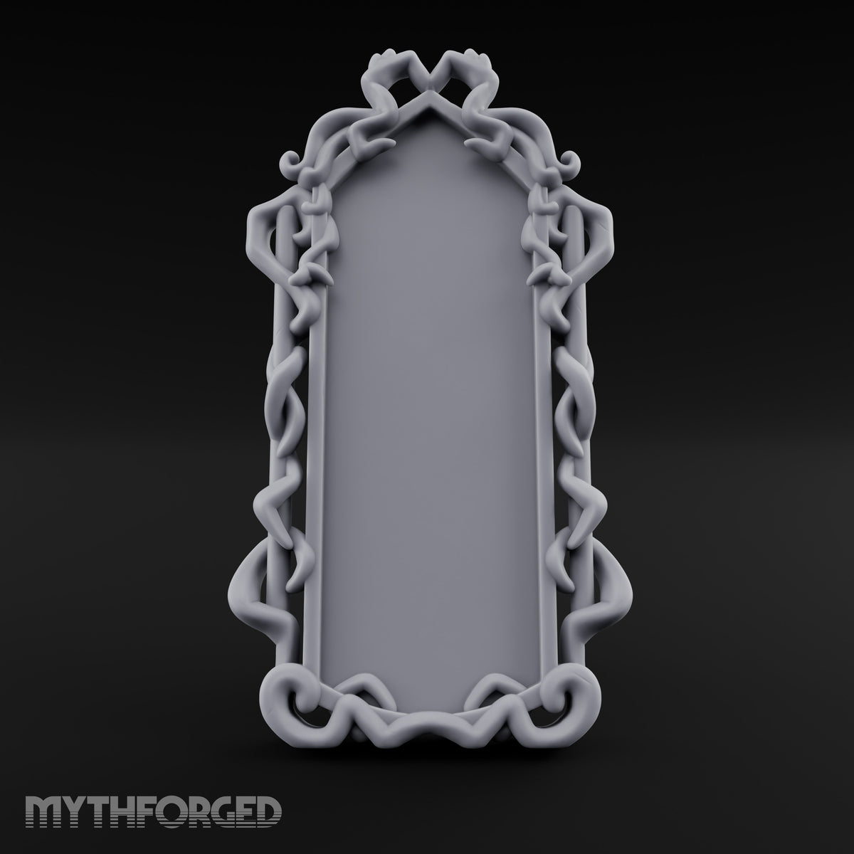Tentacle-Framed Gothic-Arched Floor Mirror Miniature for Dungeons and Dragons, Pathfinder or other TTRPGs