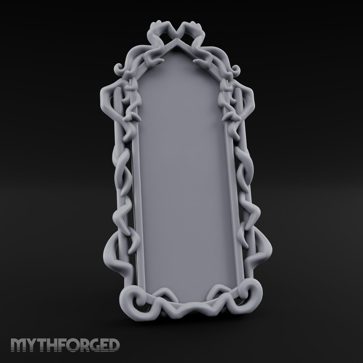 Tentacle-Framed Gothic-Arched Floor Mirror Miniature for Dungeons and Dragons, Pathfinder or other TTRPGs