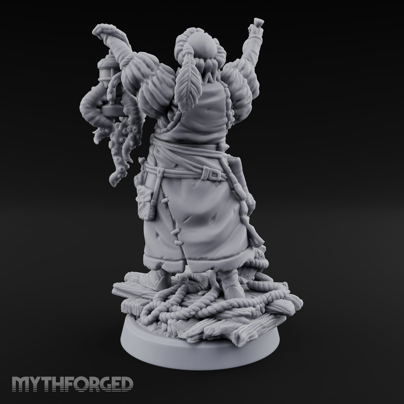 Tentacle Lashing Lantern Raising Cultist A Miniature for Dungeons and Dragons, Pathfinder or other TTRPGs