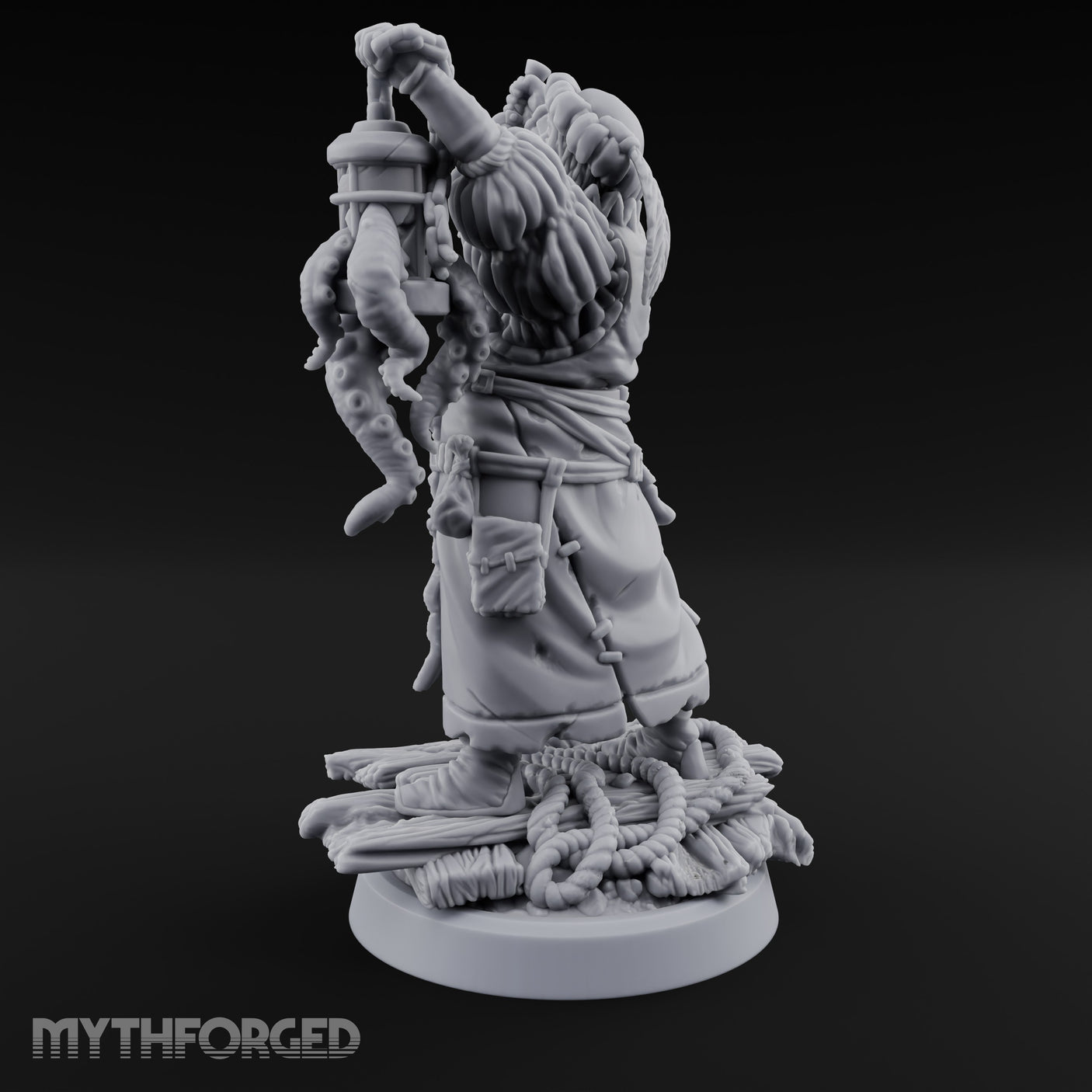 Tentacle Lashing Lantern Raising Cultist A Miniature for Dungeons and Dragons, Pathfinder or other TTRPGs