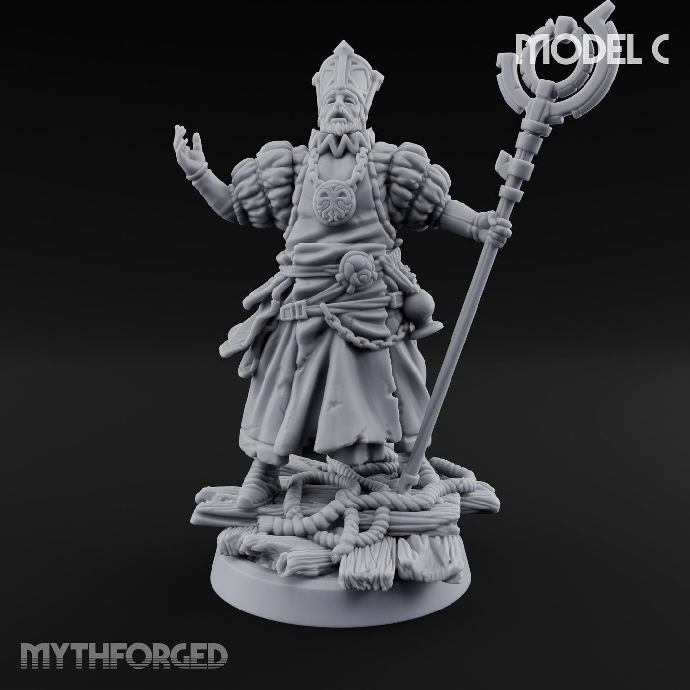 Tentacle Lashing Lantern Raising Cultist C Miniature for Dungeons and Dragons, Pathfinder or other TTRPGs