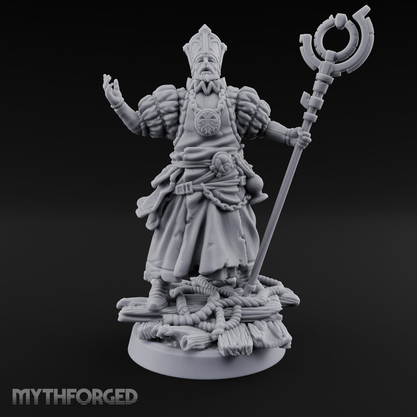 Tentacle Lashing Lantern Raising Cultist C Miniature for Dungeons and Dragons, Pathfinder or other TTRPGs