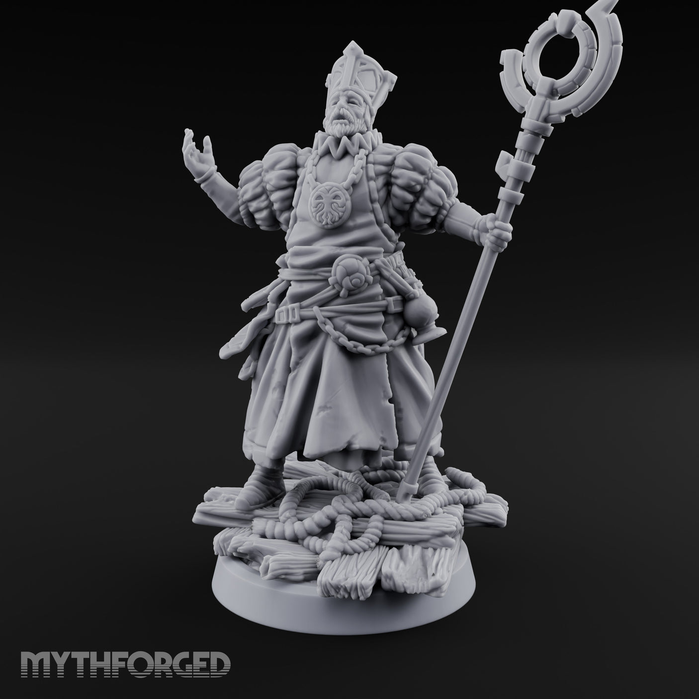 Tentacle Lashing Lantern Raising Cultist C Miniature for Dungeons and Dragons, Pathfinder or other TTRPGs