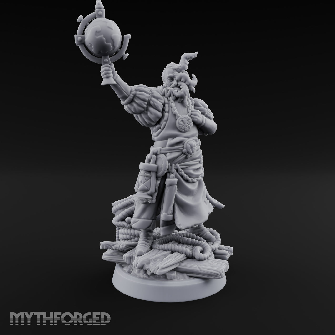 Tentacle Lashing Lantern Raising Cultist D Miniature for Dungeons and Dragons, Pathfinder or other TTRPGs