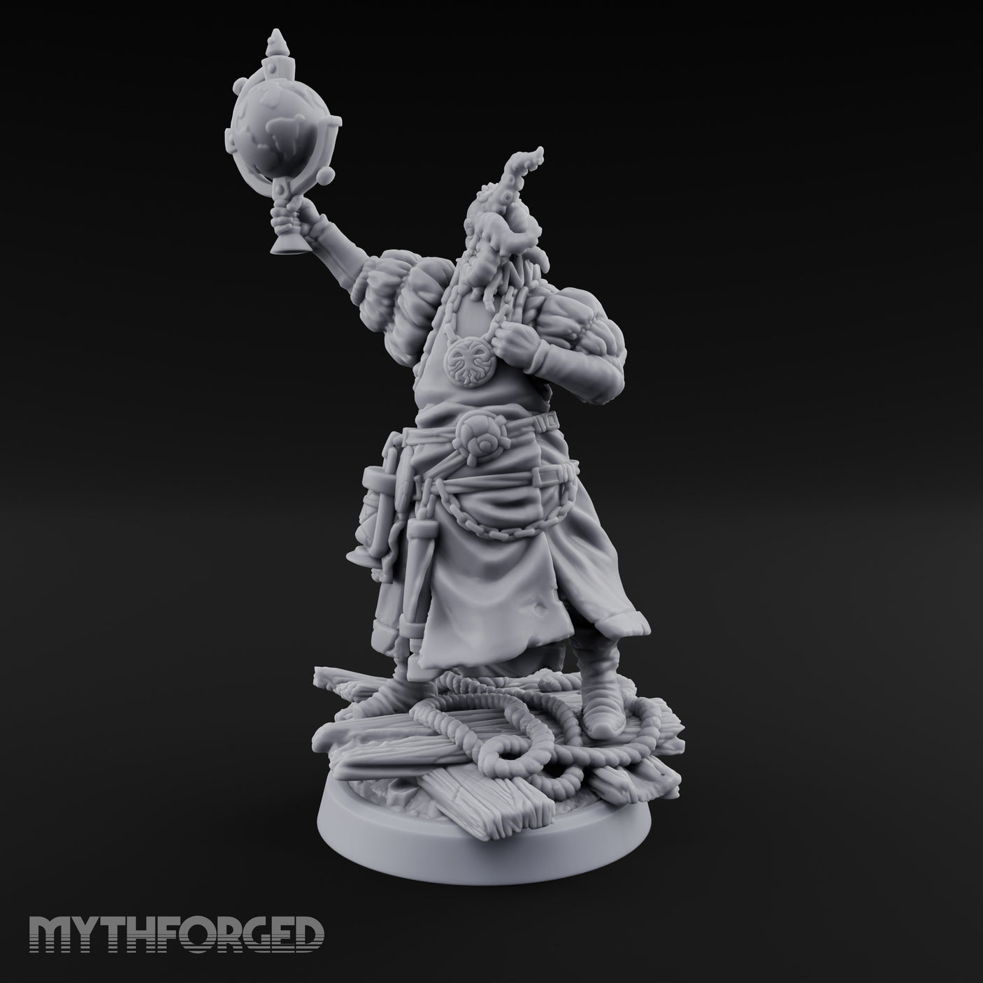 Tentacle Lashing Lantern Raising Cultist D Miniature for Dungeons and Dragons, Pathfinder or other TTRPGs