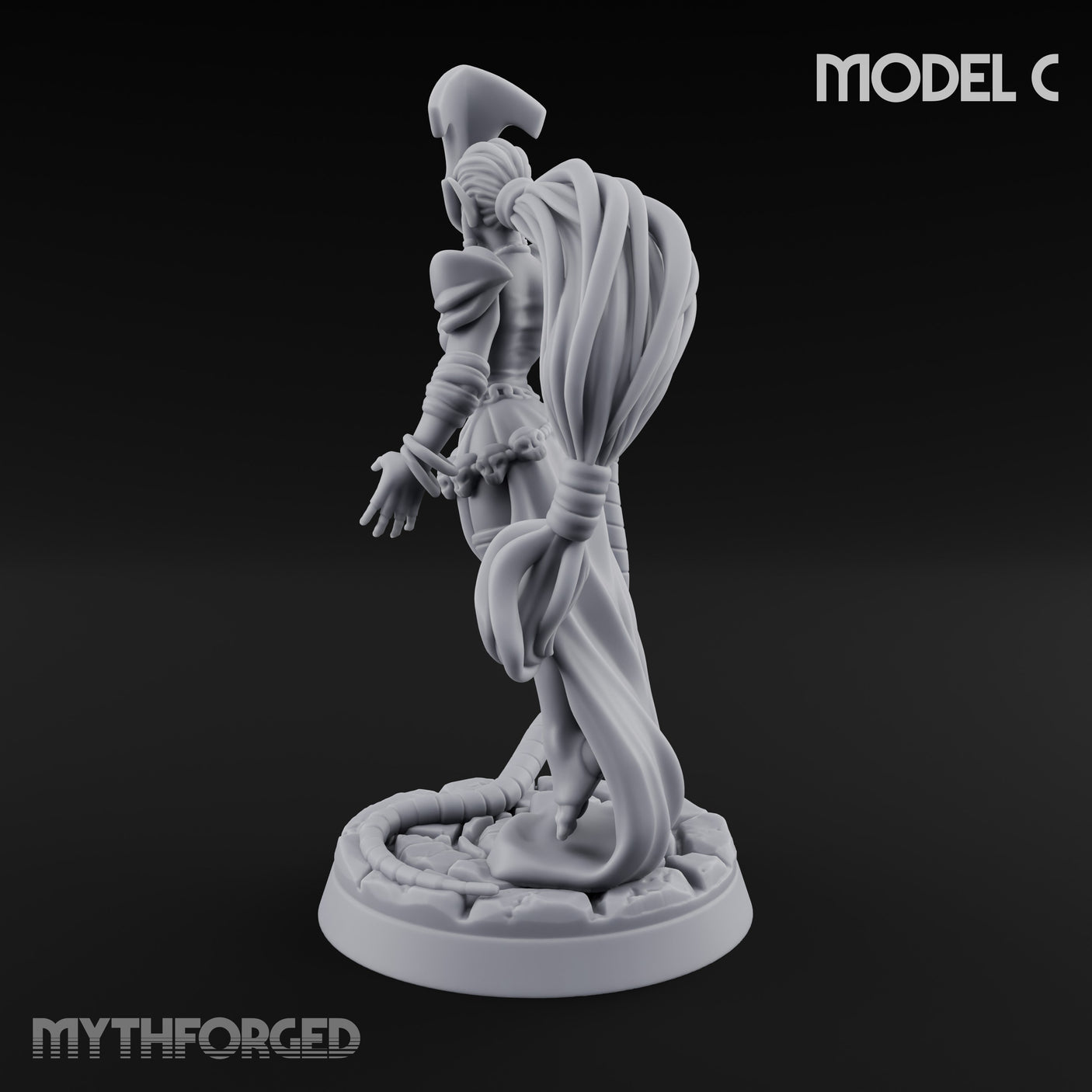 Tentacle Trailing Hand Raising Tiefling Necromancer C Miniature for Dungeons and Dragons, Pathfinder or other TTRPGs