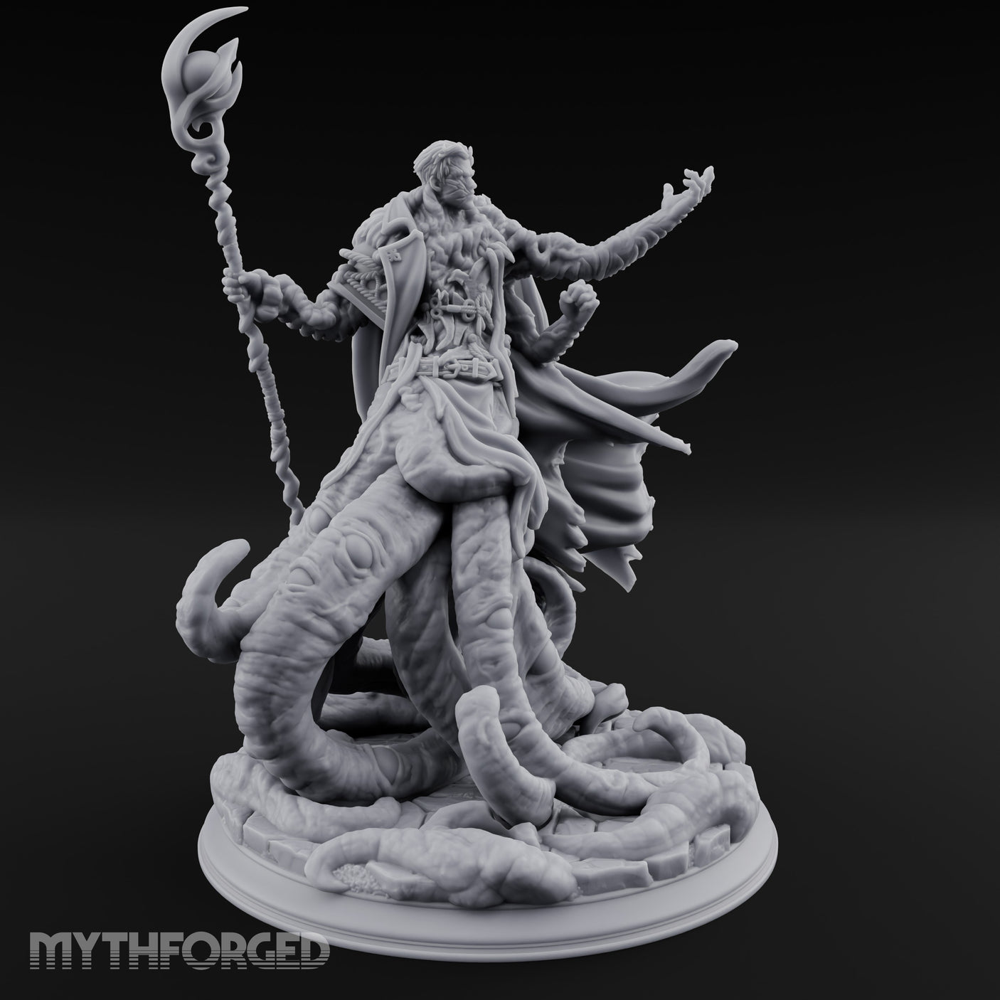 Tentacles Bursting Forth Human Warlock Miniature for Dungeons and Dragons, Pathfinder or other TTRPGs
