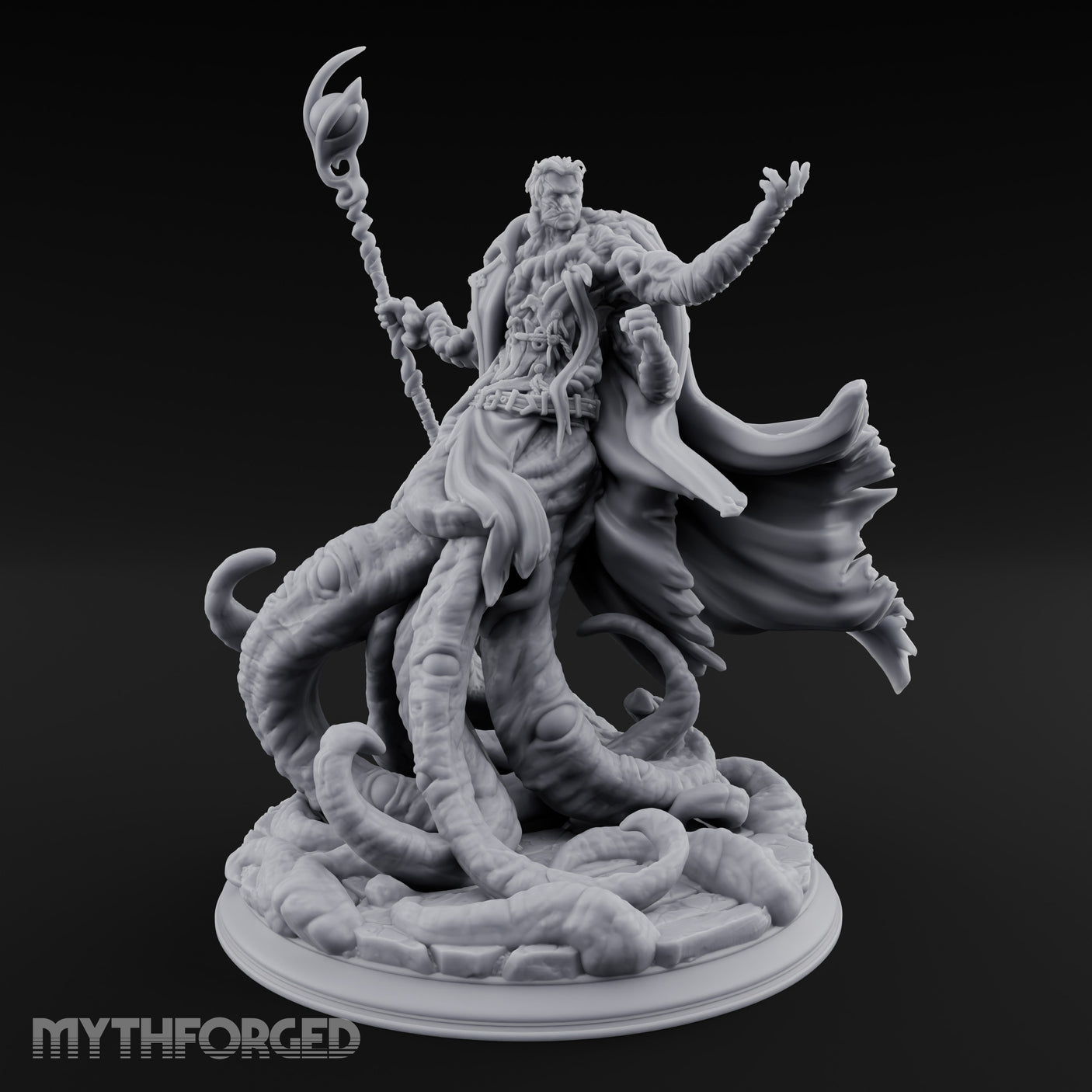Tentacles Bursting Forth Human Warlock Miniature for Dungeons and Dragons, Pathfinder or other TTRPGs
