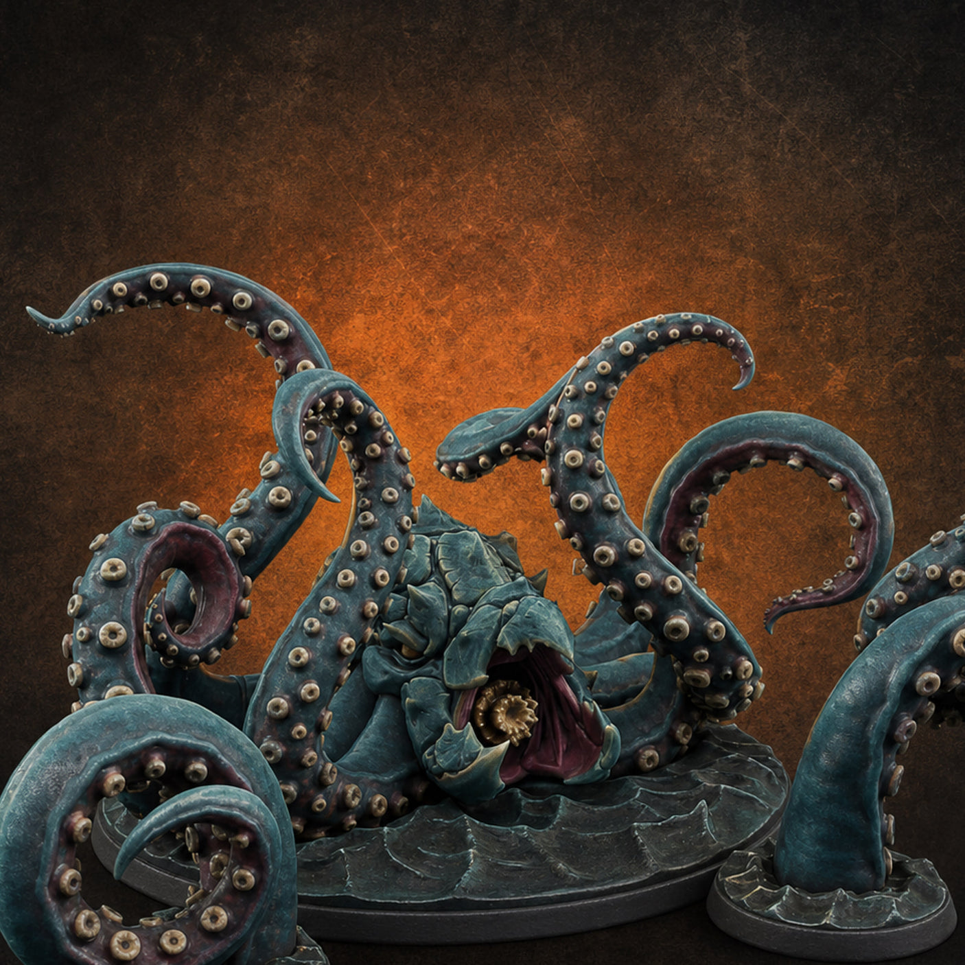 Tentacles Thrashing Kraken Sea Terror Miniature for Dungeons and Dragons, Pathfinder or other TTRPGs