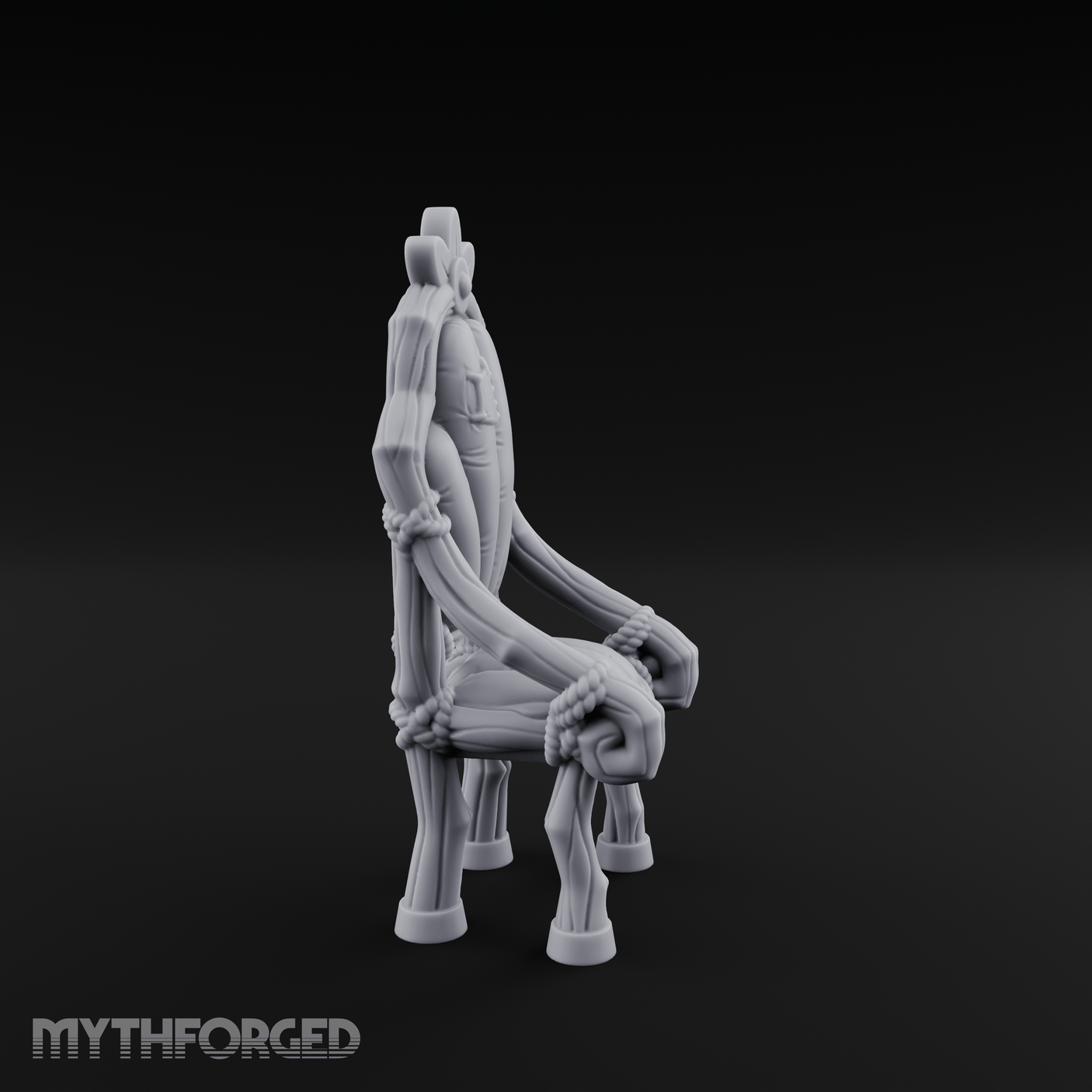 Shell-Backed Throne Chair Miniature for Dungeons and Dragons, Pathfinder or other TTRPGs