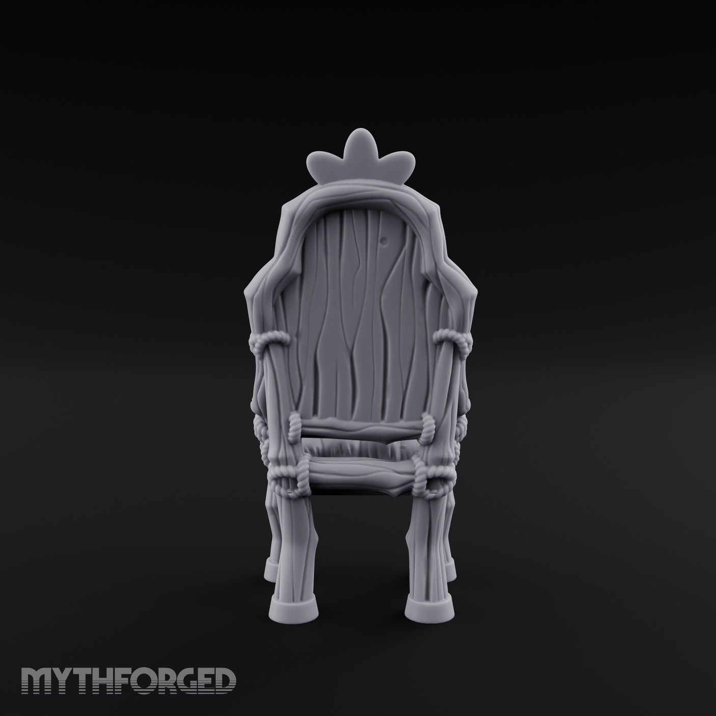 Shell-Backed Throne Chair Miniature for Dungeons and Dragons, Pathfinder or other TTRPGs