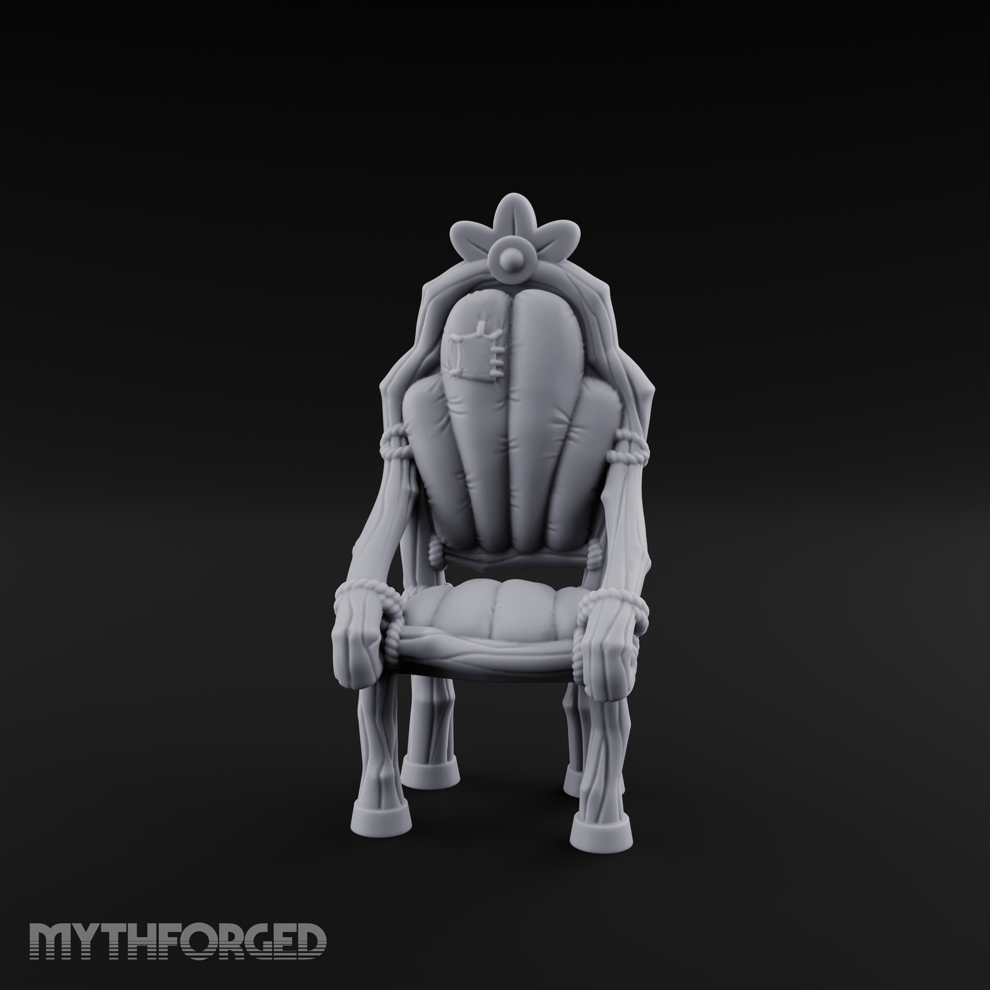 Shell-Backed Throne Chair Miniature for Dungeons and Dragons, Pathfinder or other TTRPGs
