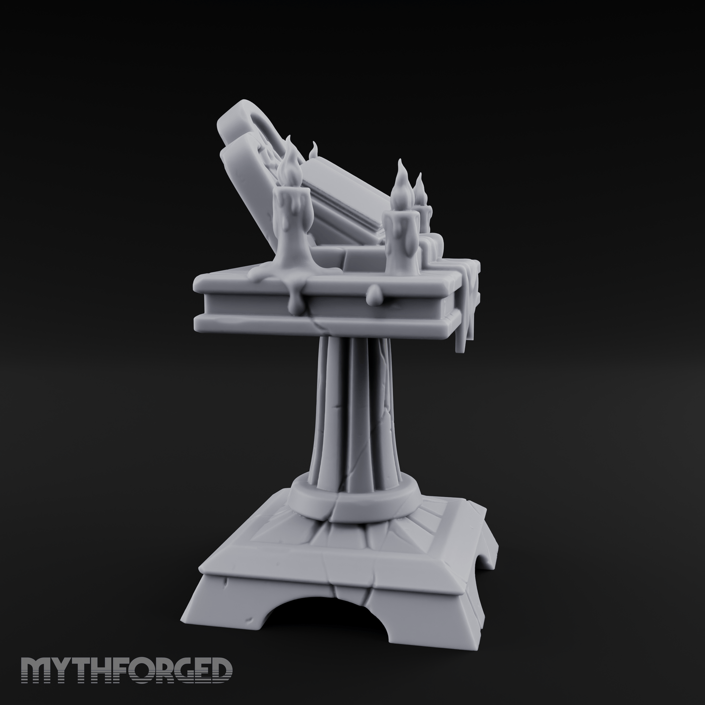 Tome-Crowned Altar Bookrest Miniature for Dungeons and Dragons, Pathfinder or other TTRPGs