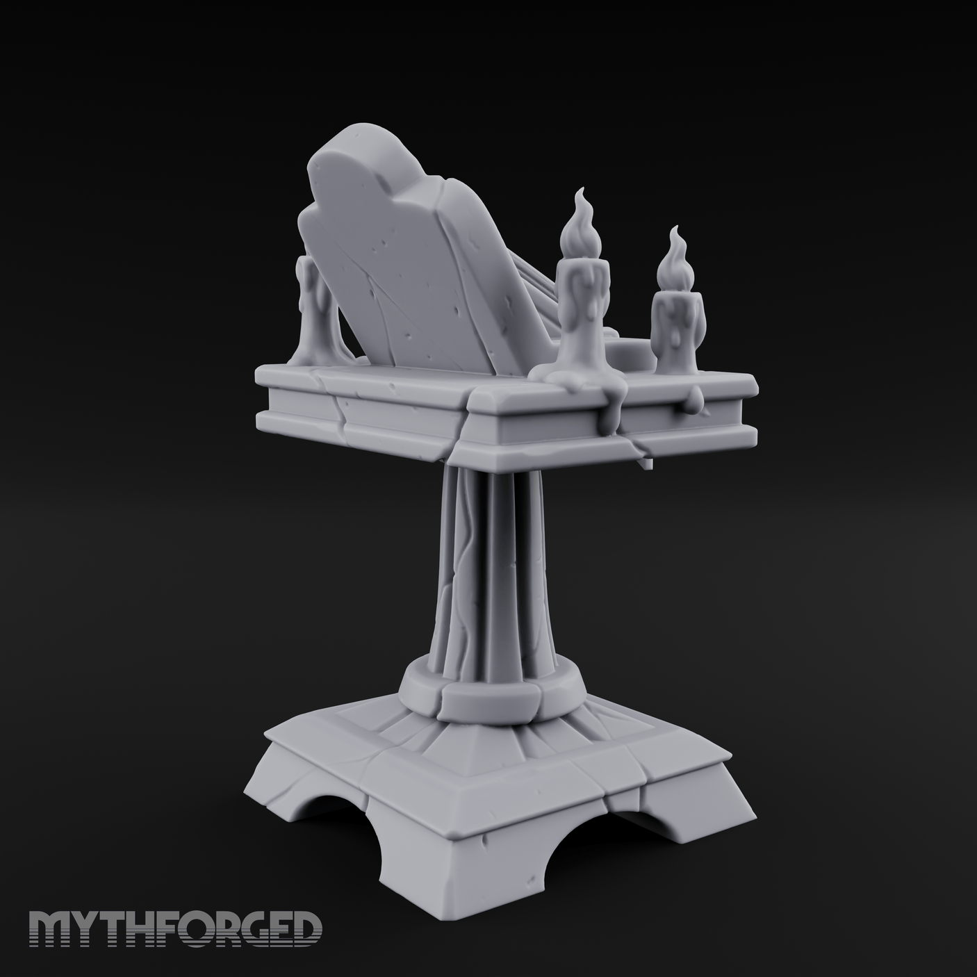 Tome-Crowned Altar Bookrest Miniature for Dungeons and Dragons, Pathfinder or other TTRPGs
