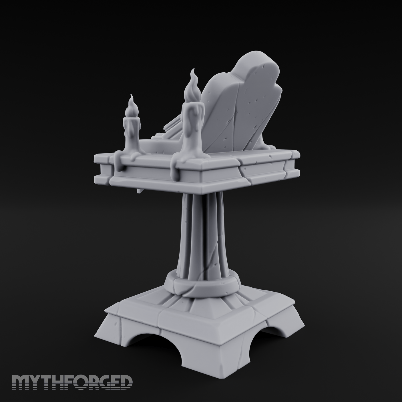 Tome-Crowned Altar Bookrest Miniature for Dungeons and Dragons, Pathfinder or other TTRPGs