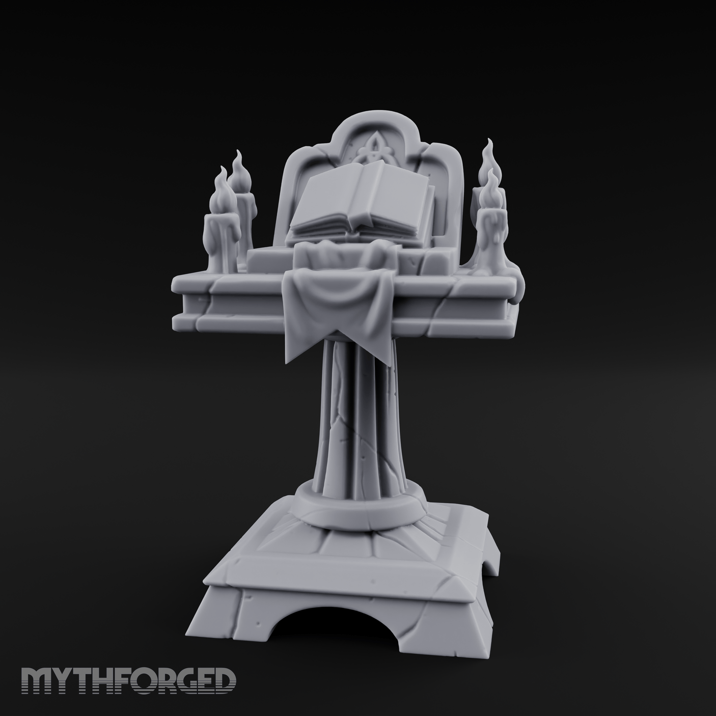 Tome-Crowned Altar Bookrest Miniature for Dungeons and Dragons, Pathfinder or other TTRPGs