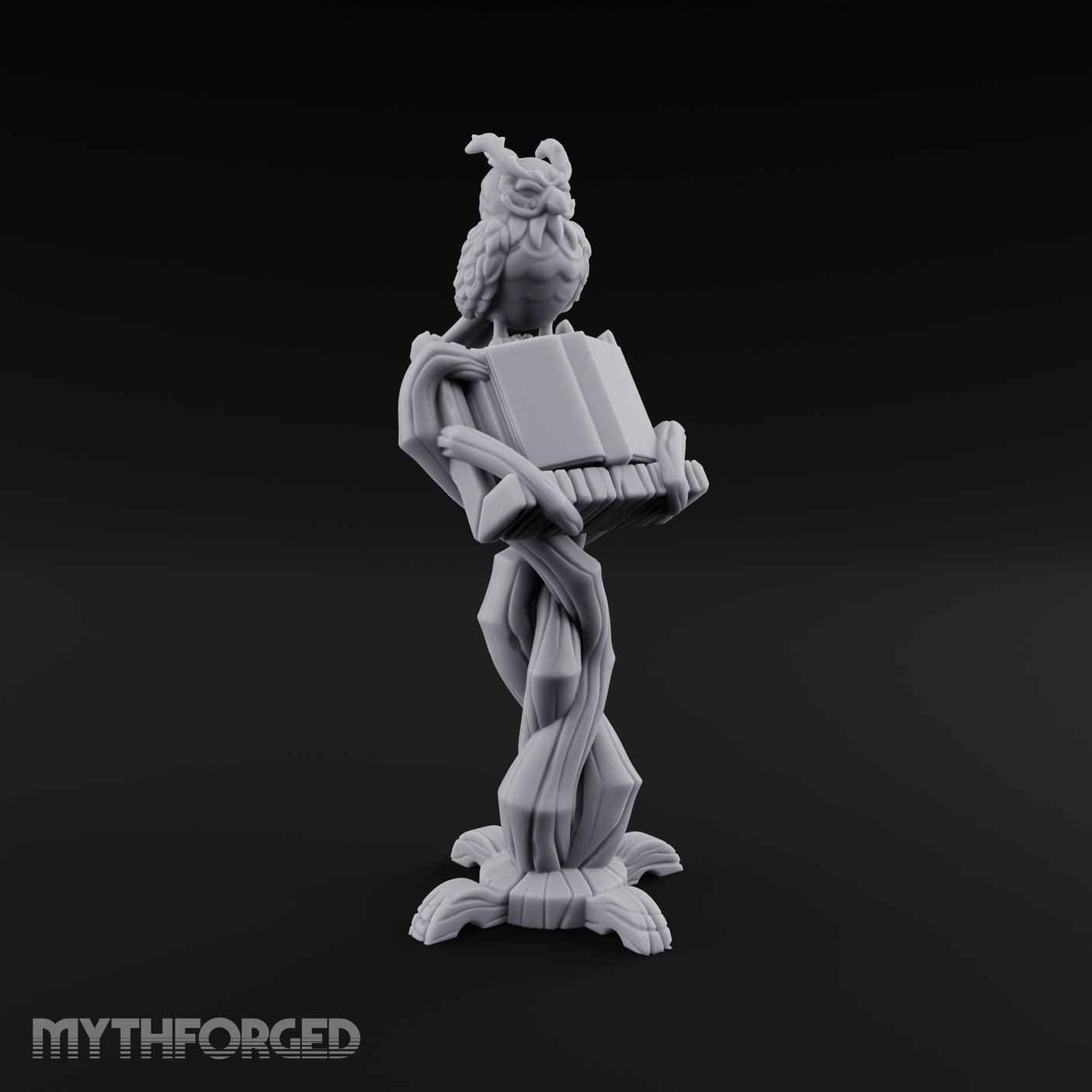 Demon-Perched Tome Pedestal Miniature for Dungeons and Dragons, Pathfinder or other TTRPGs