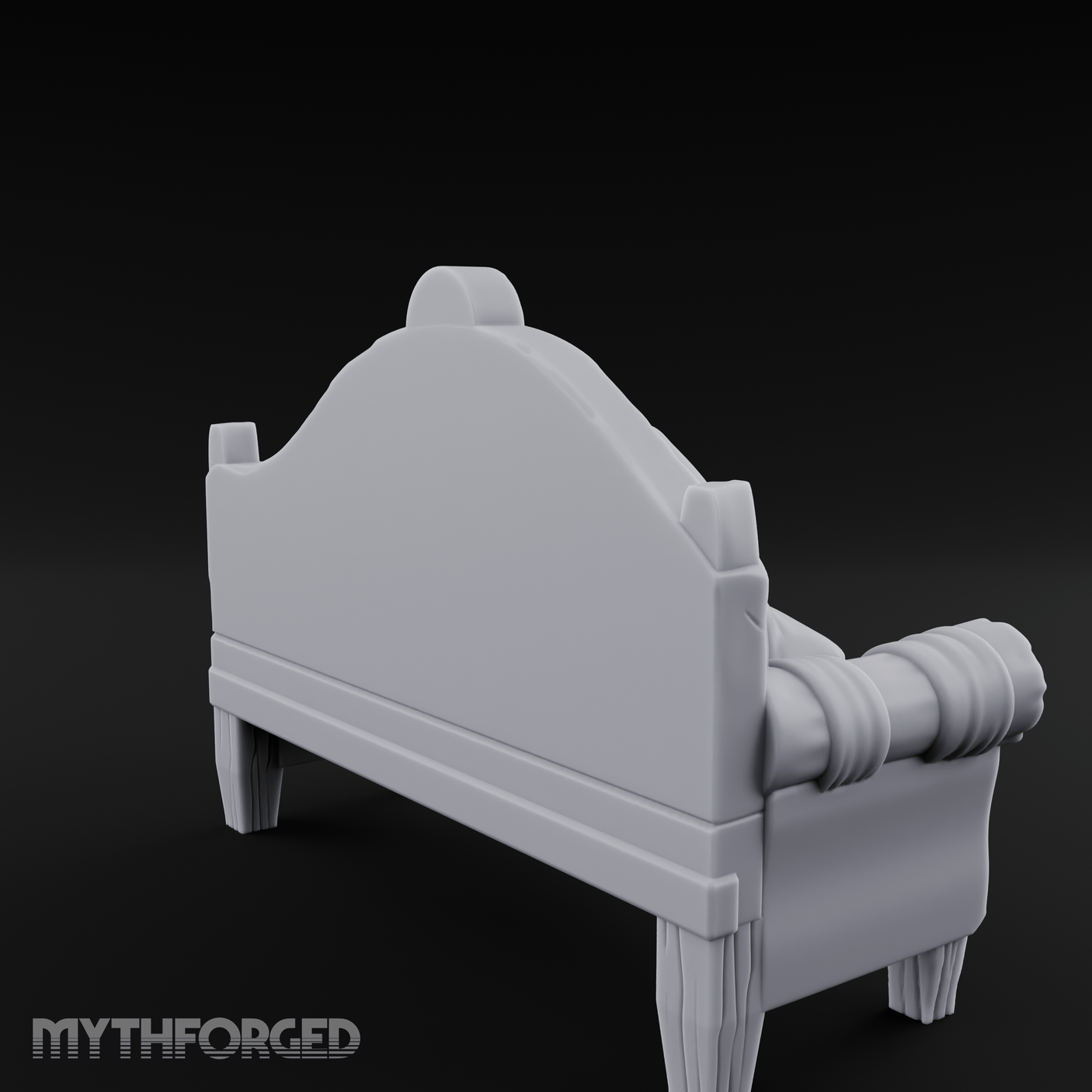 Tufted Noble's Parlor Loveseat Miniature for Dungeons and Dragons, Pathfinder or other TTRPGs
