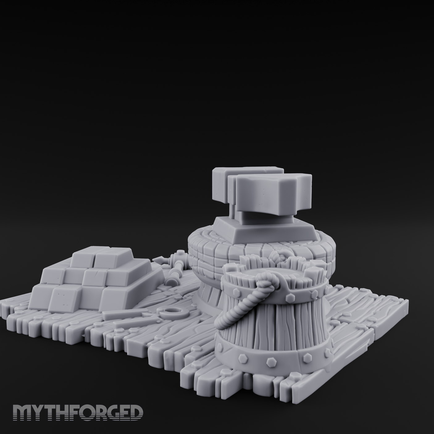 Rope-Coiled Anvil Miniature for Dungeons and Dragons, Pathfinder or other TTRPGs