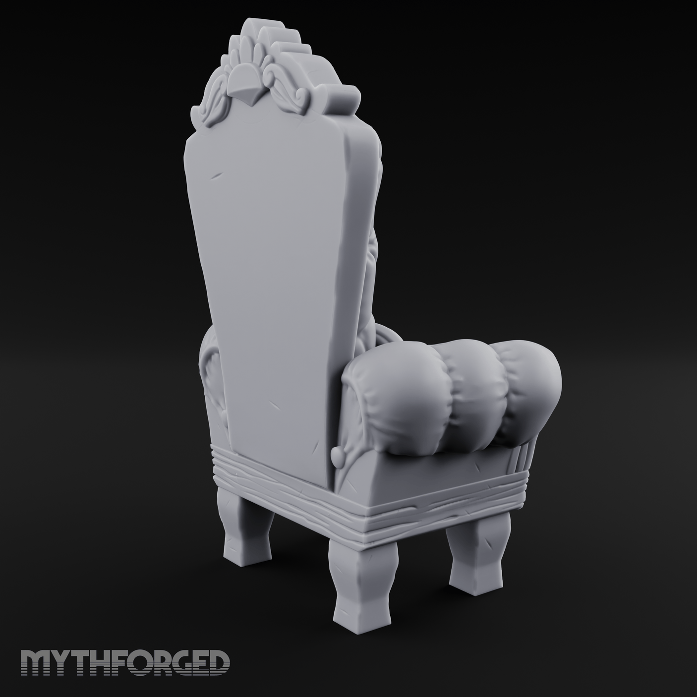 Button-Tufted Throne Chair Miniature for Dungeons and Dragons, Pathfinder or other TTRPGs