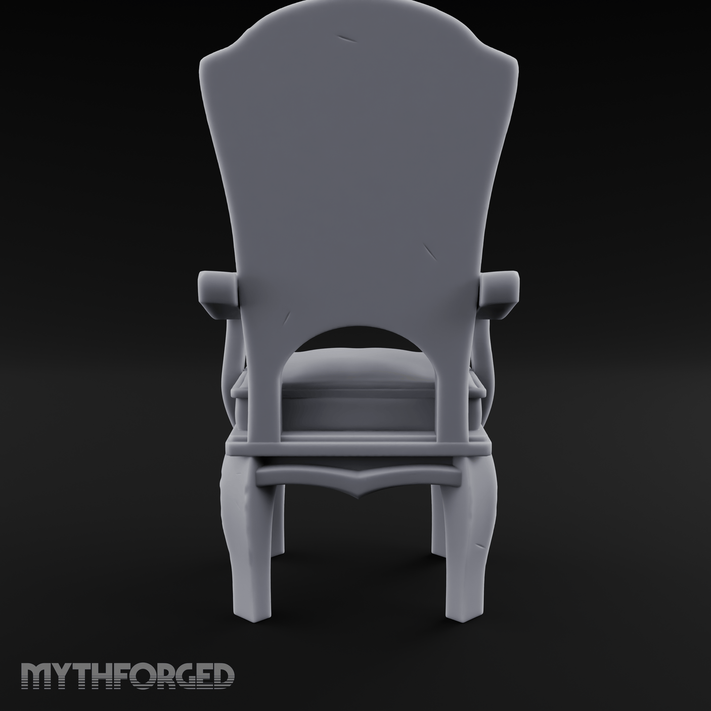 Velvet-Cushioned Throne Chair Miniature for Dungeons and Dragons, Pathfinder or other TTRPGs